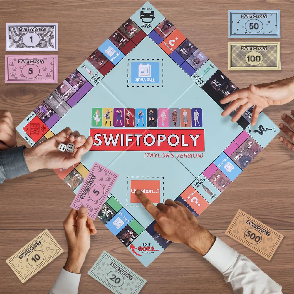 1set Taylor's Monopoly Board Game Fun Party Family Interactive Chess Games Swiftopoly Board Game for Taylor's Fans