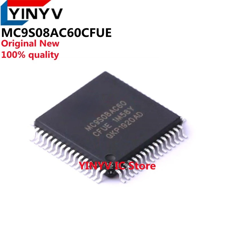 2-10Pcs MC9S08AC60CFUE MC9S08AC60 MC9S08 MCU 8-bit S08 CISC 60KB Flash 3.3V/5V 64-Pin PQFP Chipset Original New 100% quality