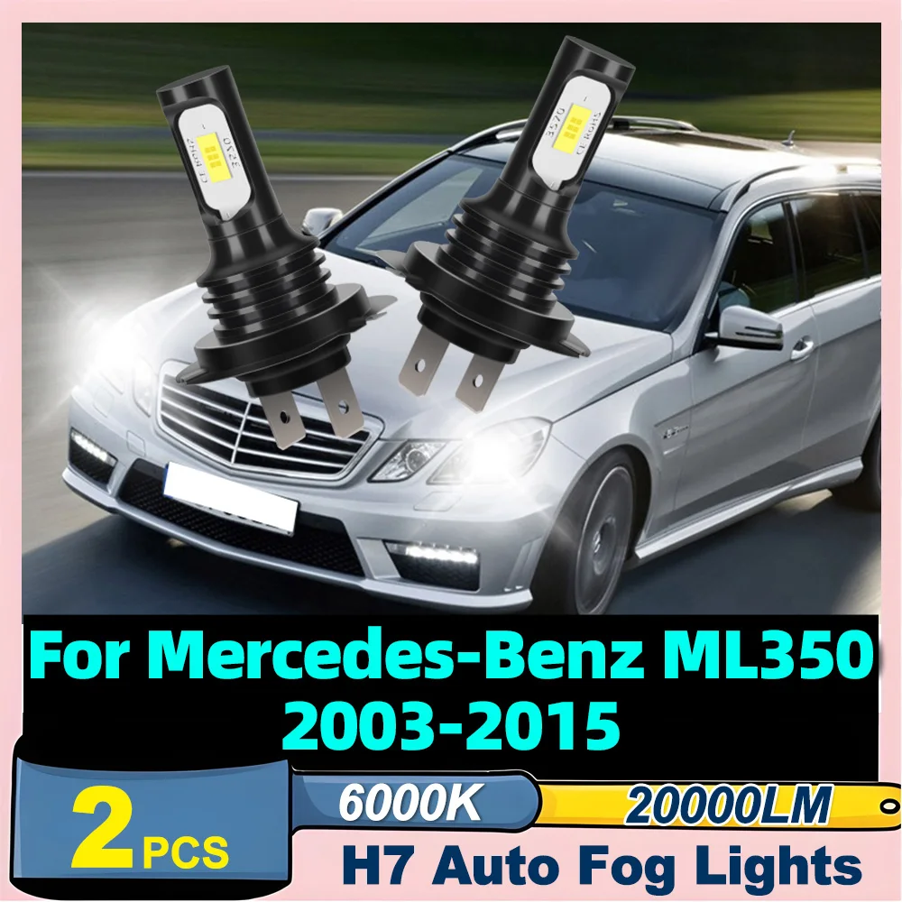 

2X Fog Lamps 6000K Super Bright H7 Auto Fog Lights 90W High Power 20000LM Plug And Play For Mercedes-Benz ML350 2003-2015 2004