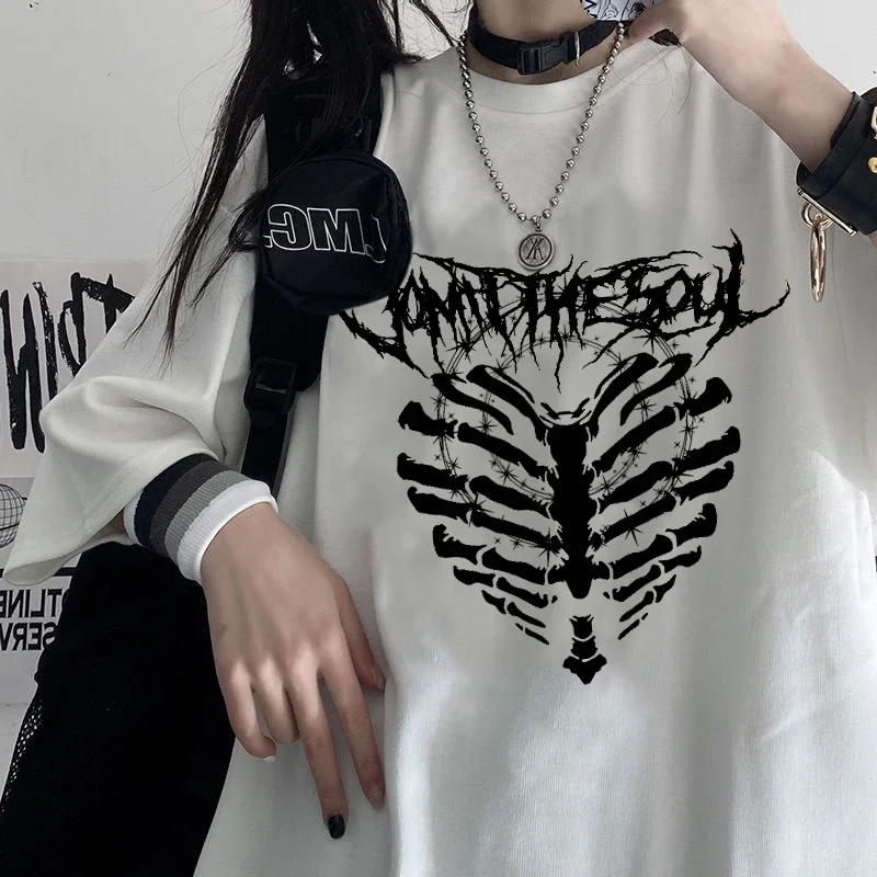 

Oversized T-shirt Women Casual Short Sleeve Tee Shirt Harajuku Summer Cartoon Pattern Chic Letters Vintage Punk Streetwear Tops