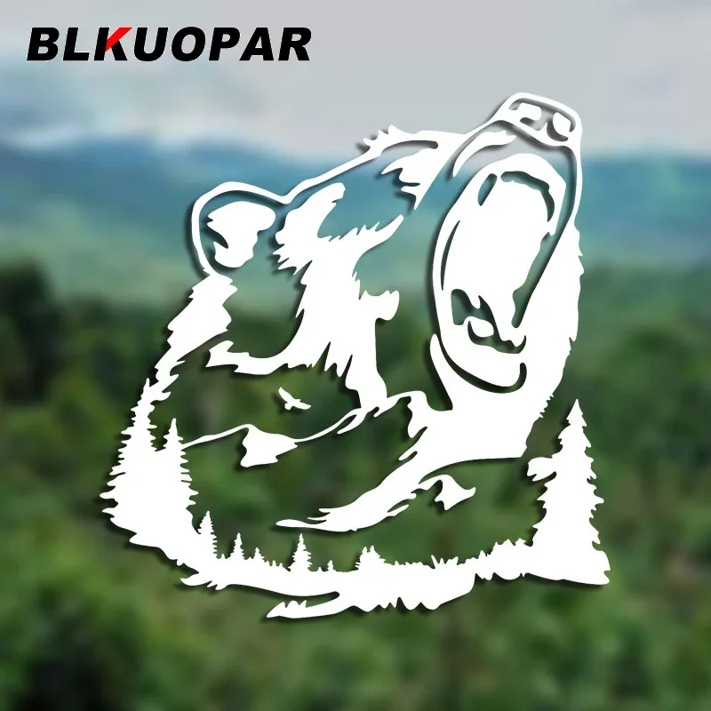 BLKUOPAR Forest and Grizzly Bear Car Stickers Vinyl Anime Creative Decal Scratch-Proof Sunscreen Air Conditioner Car Accessories