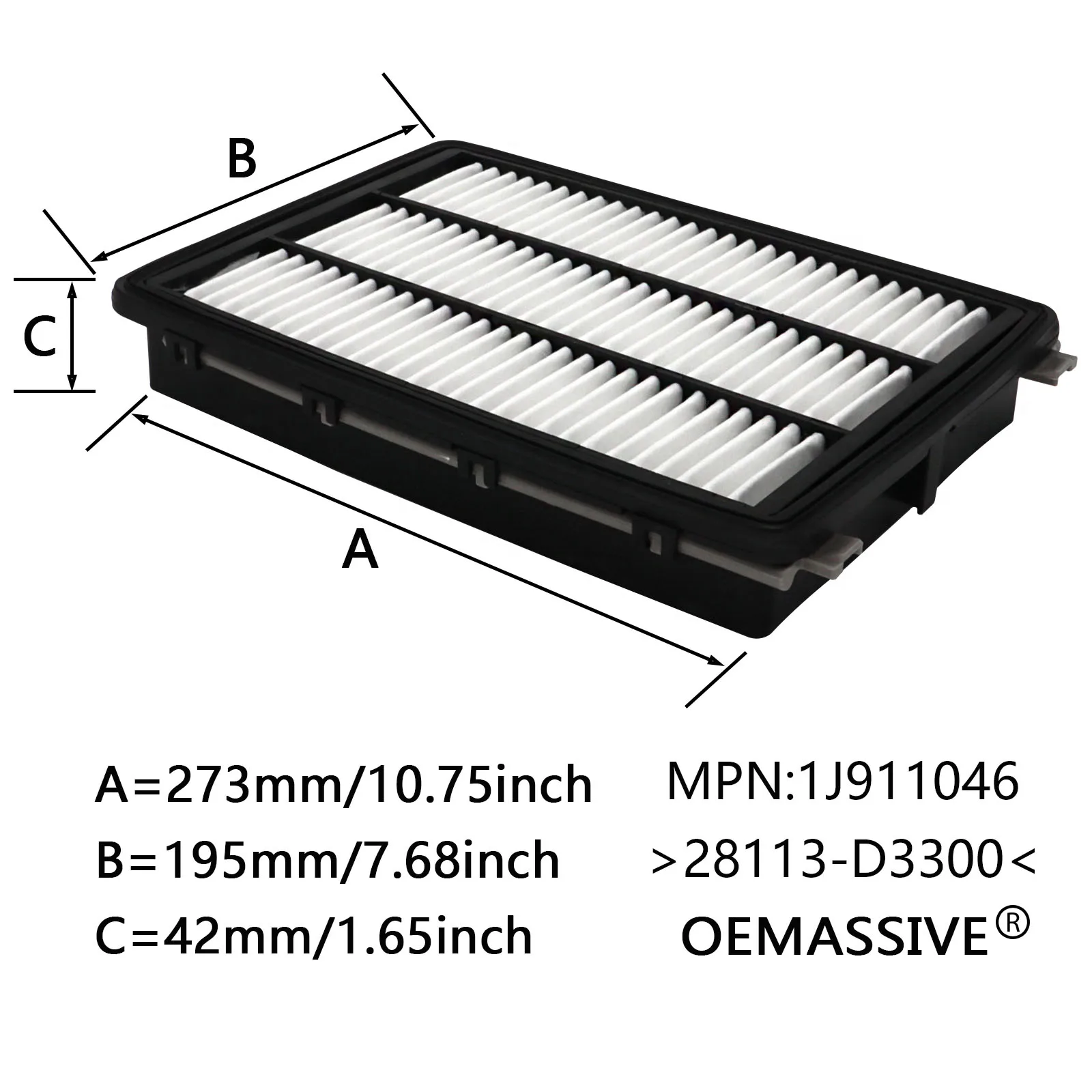 Engine Cabin Pollen Air Filter For Hyundai Tucson TL Kia Sportage QL 2016 2017 2018 2019 2020 2021 2022 28113-D3300 97133-D1000