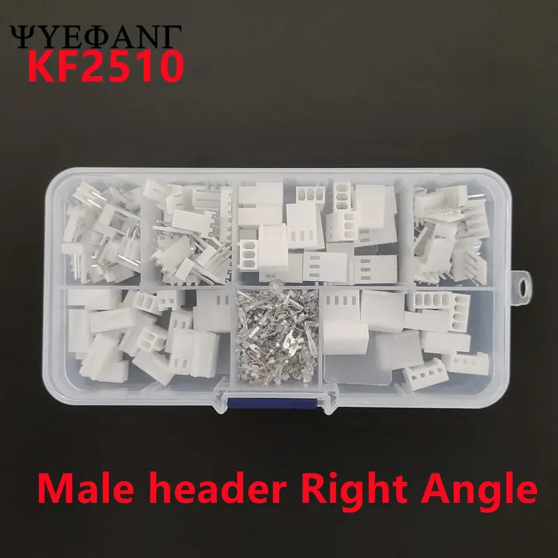 50 sets KF2510 Right Angle Kit in box 2p 3p 4p 2.54mm Pitch Terminal / Housing / Pin Header Connectors Adaptor Kits