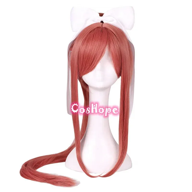 

Monika Cosplay Long Coral Cosplay Wig With Long Ponytail Anime Cosplay Wigs Heat Resistant Synthetic Wigs