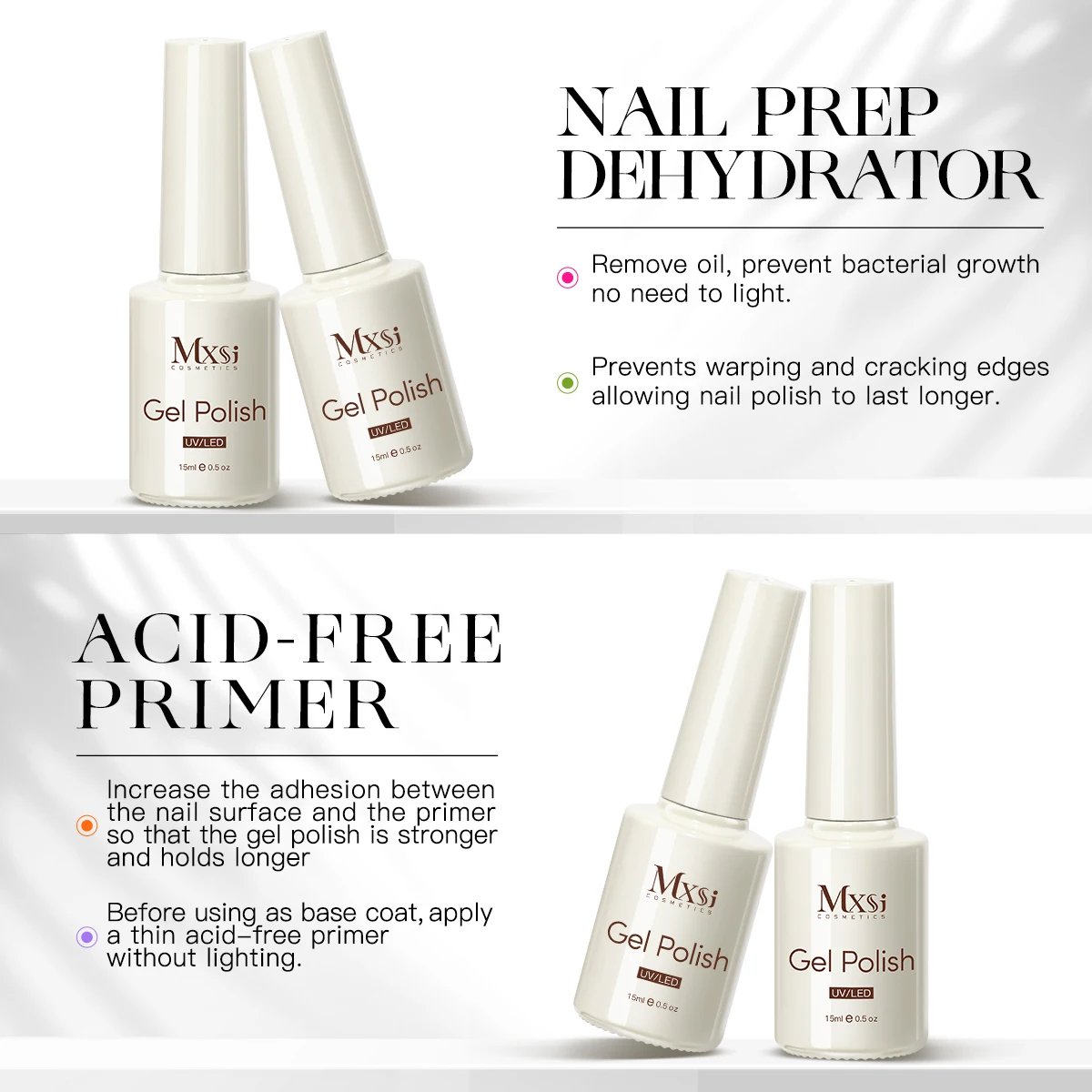 15ml NAIL Prep Dehydrator ธรรมชาติกรดฟรี Primer GEL เล็บ Air DRY Soak Off BASE Top Coat เจลเล็บเคลือบเงาเล็บ
