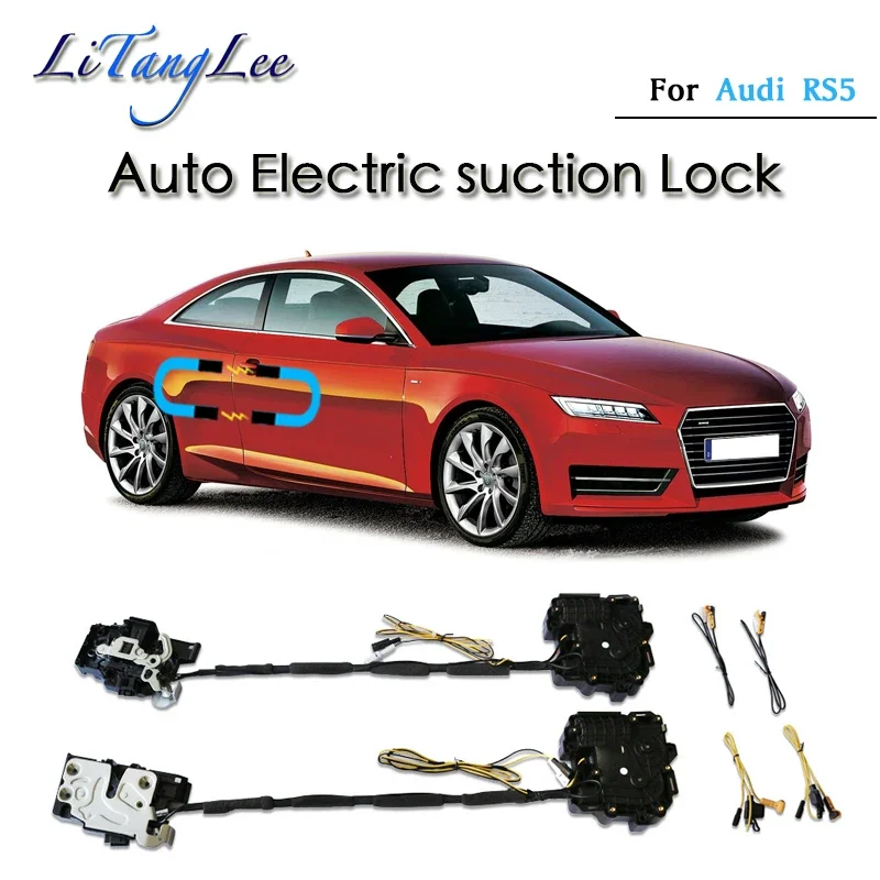 For Audi RS5C 2013~2016 Car Soft Close Door Latch Pass Lock Actuator Auto Electric Absorption Suction Silence Closer