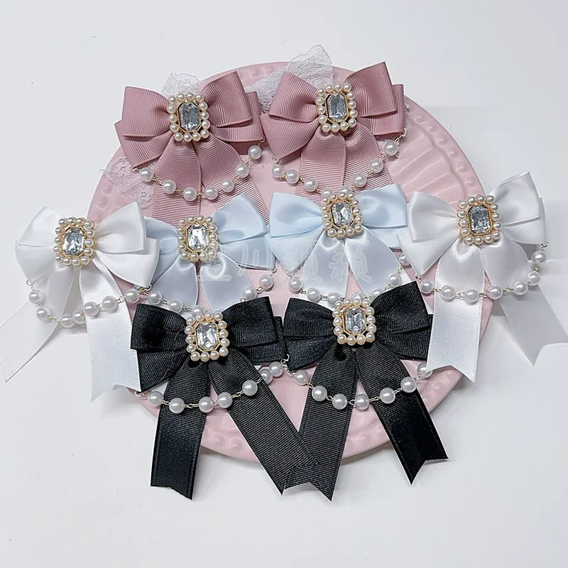 Japanese Mine Series Mass-produced Bow Hair Clips Exquisite Rhinestone Cute Lizlisa Hair Accessories Lolita Hair Clips for Women