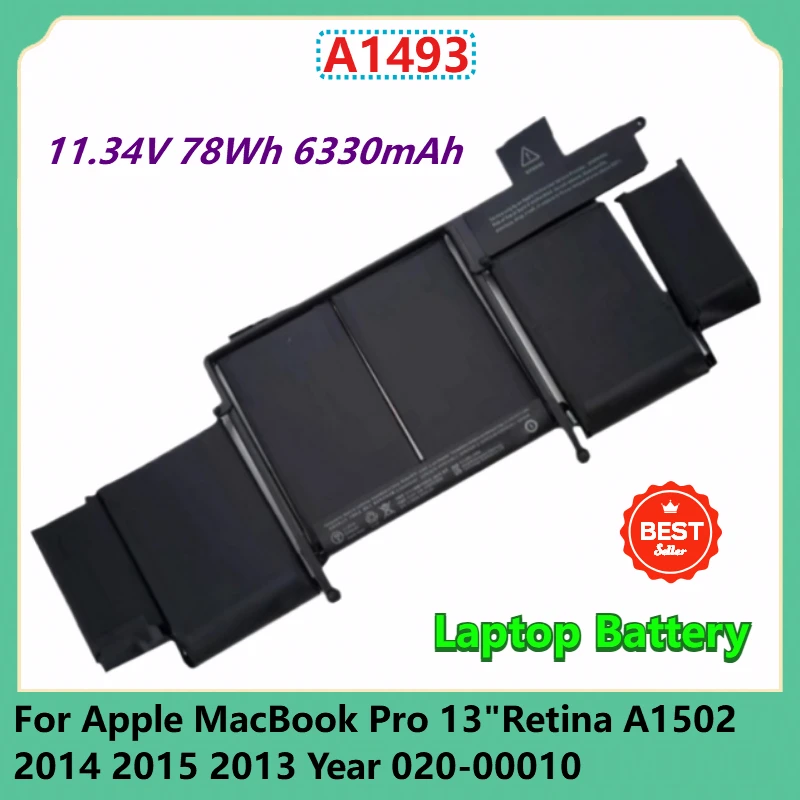 

A1582 A1493 Аккумулятор для ноутбука 11,34 В 78 Втч 6330 мАч для Apple MacBook Pro 13 "Retina A1502 2014 2015 2013 год 020-00010