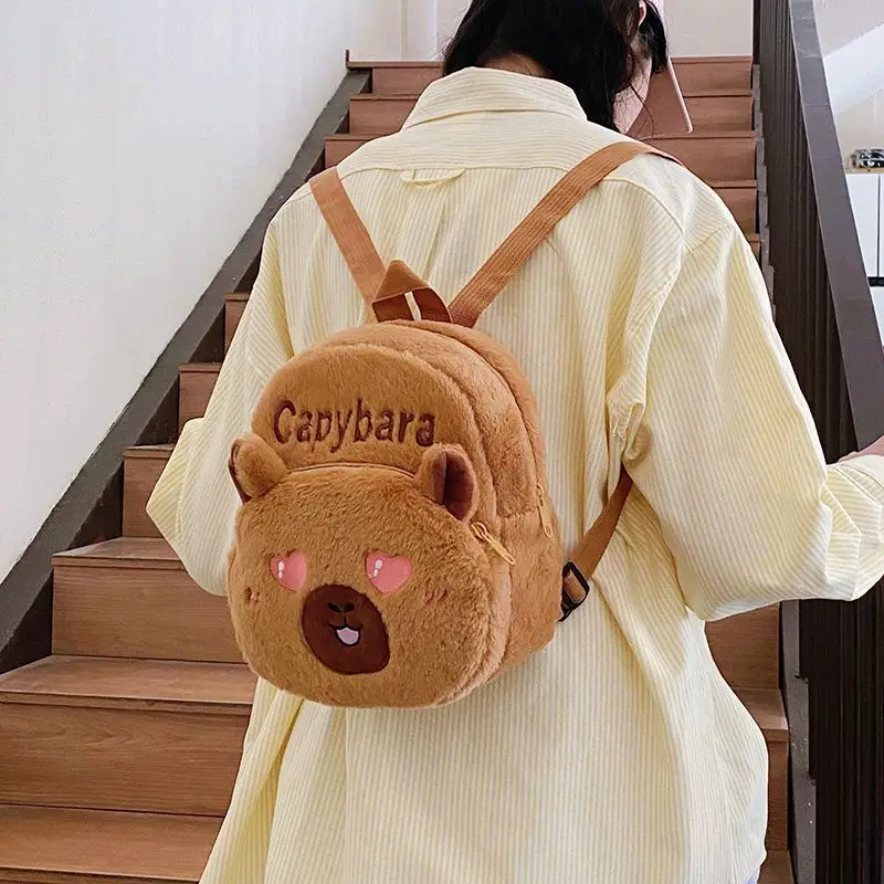 2025 الإنترنت المشاهير جديد تنوعا كابيبالا على ظهره لطيف فتاة القلب حقيبة قطيفة فتاة القلب حقيبة ظهر الطالب لينة ولطيفة هدية