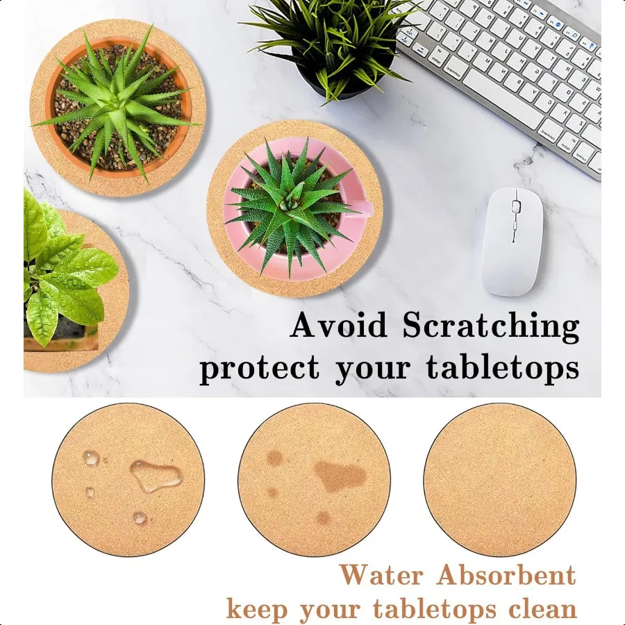 9 قطعة 3 أحجام الفلين الوقايات النباتية الفلين النباتات حصيرة 4 6 8 بوصة الفلين النباتات منصات DIY بها بنفسك الوقايات النباتية لنباتات المنزل في الداخل #5