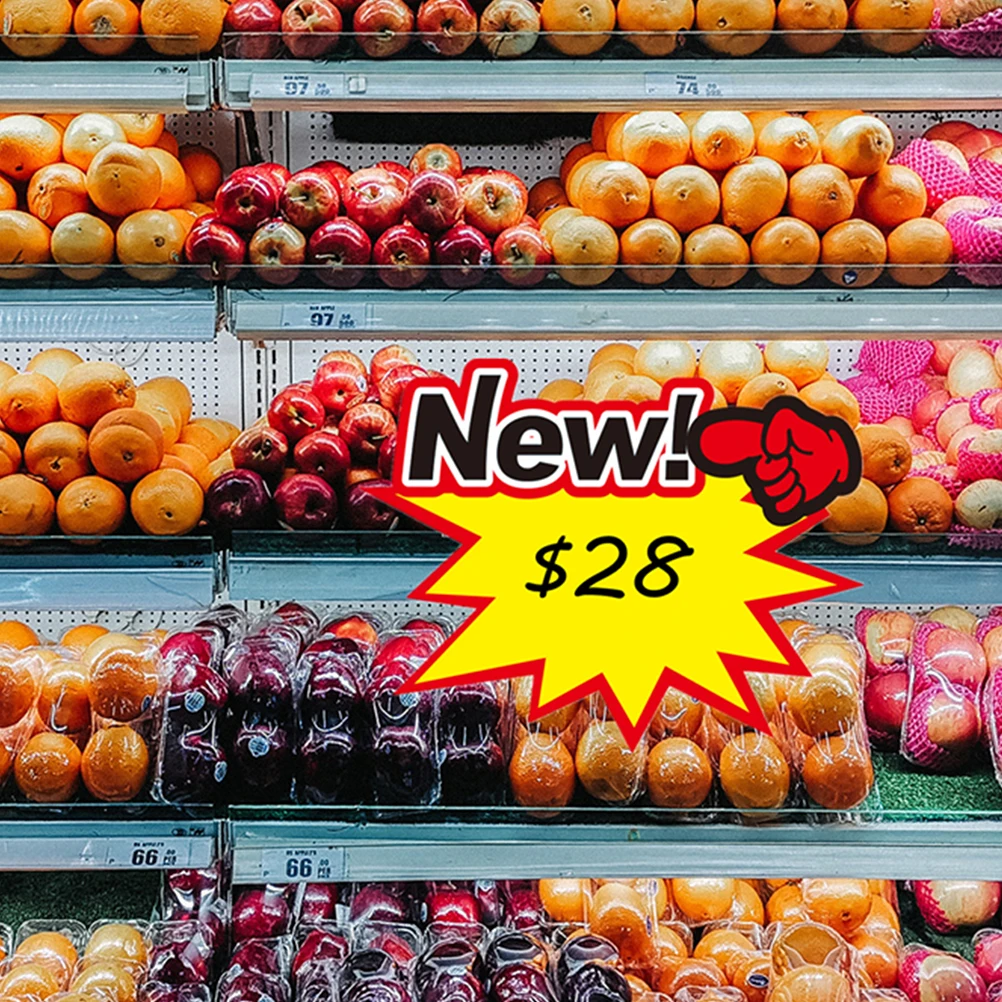 

50Pcs Price Tags Paper Bright Colors Market Shop Promotional Advertising Signs Sale Promotional Stickers Advertising Tags