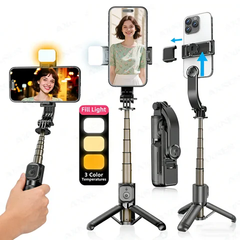 Selfie Stick Tripod 360° Rotating Stable Shooting Handheld Removable Stand for iPhone 15 16 Xiaomi Huawei Portable Photograph
