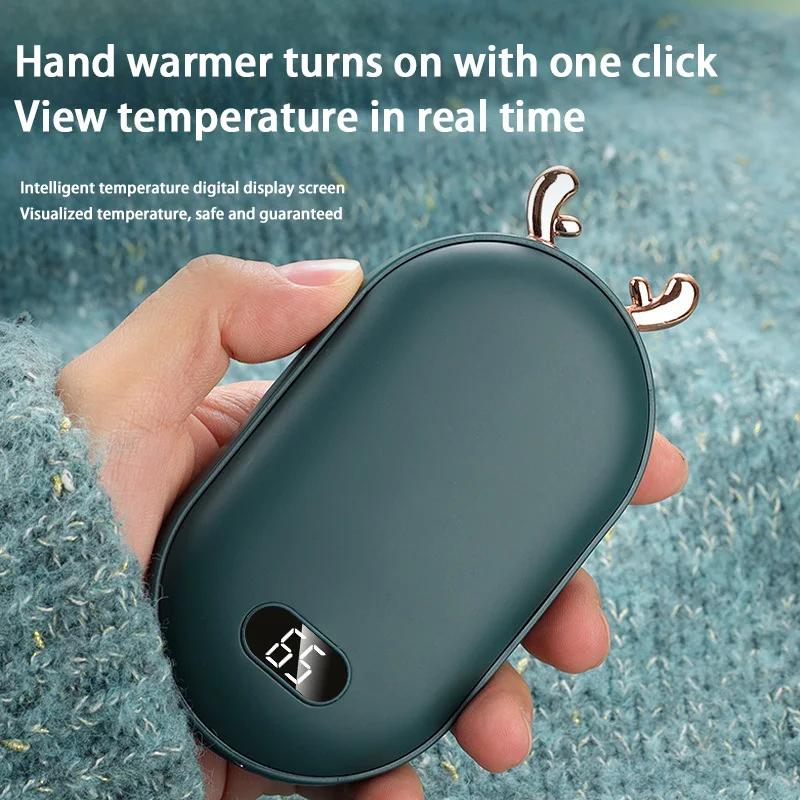 Xiaomi Hand Warmer 2IN1 Pocket Power Banks 10000mAh Battery Temperature Adjustable Portable Hand Warmer Christmas Gift