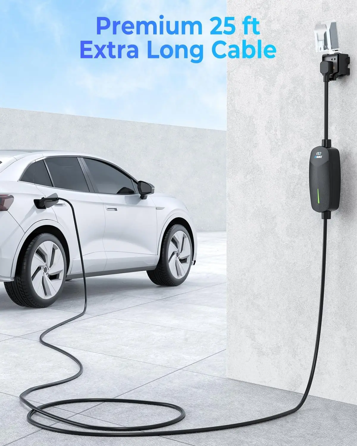 EVDANCE Portable Level 2 EV Charger 7.68KW NEMA 14-50P 32A Electric Vehicle Charger with 25ft Cable Compatible All J1772 Evs