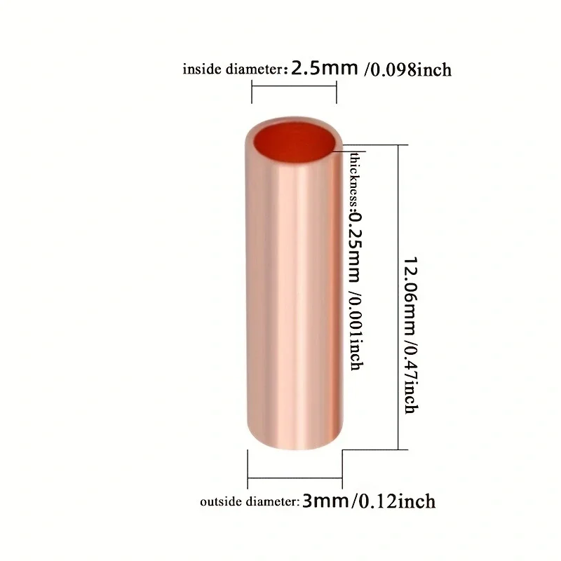 100Pcs Copper Ring Terminals Wire Crimp Connectors Bare Cable Battery Terminals Soldered Connectors for Electrical Wiring