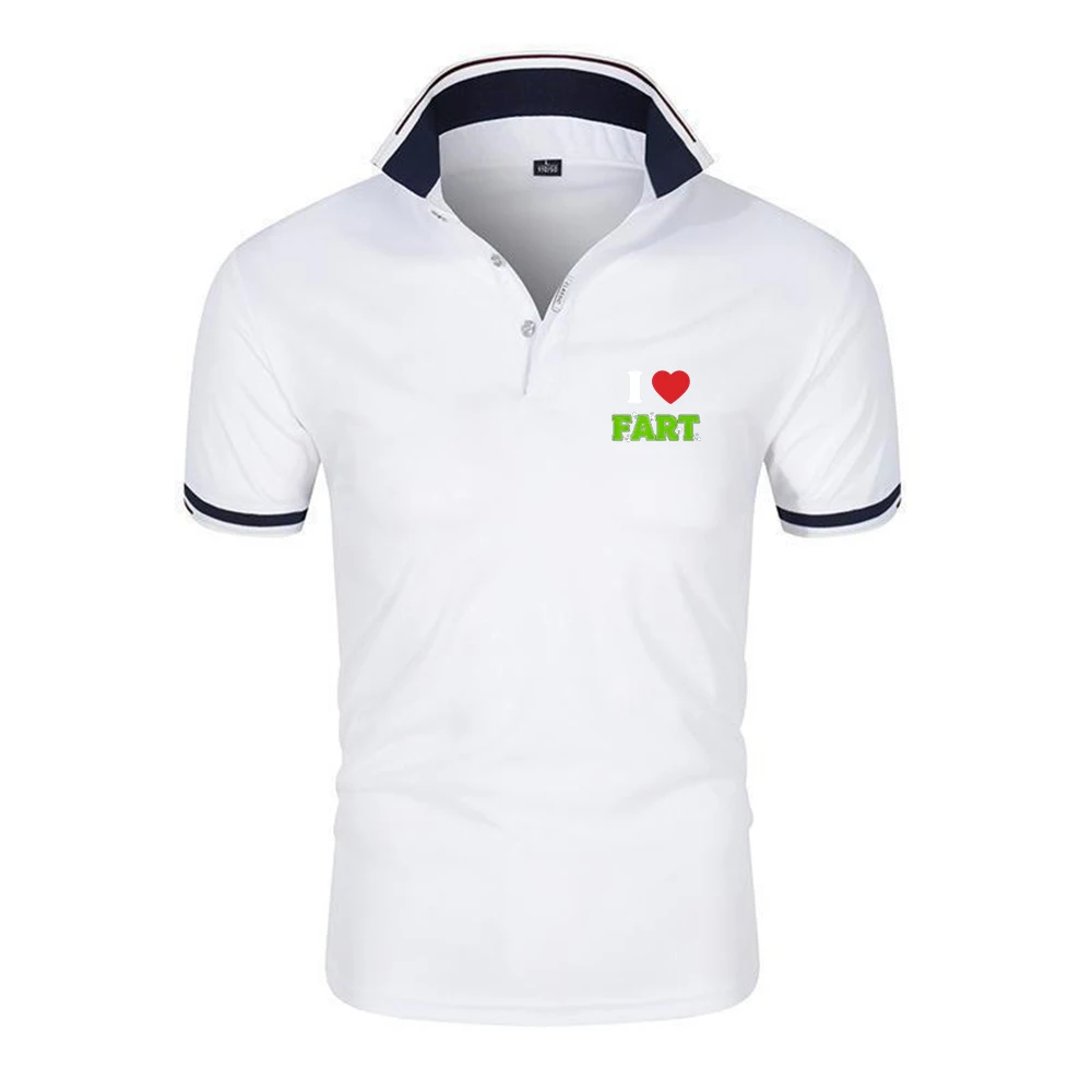 2026 Huge Fart Loading Print Summer Men's New Six Color Cotton Polo Shirt Breathable Turn-down Collar Casual Top