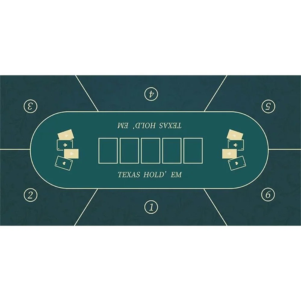 6-spelers Rubber Grote Casino Texas Hold'em Poker Mat Mat Poker Topper voor Tafels Draagbare Poker Tafelkleed Accessoires