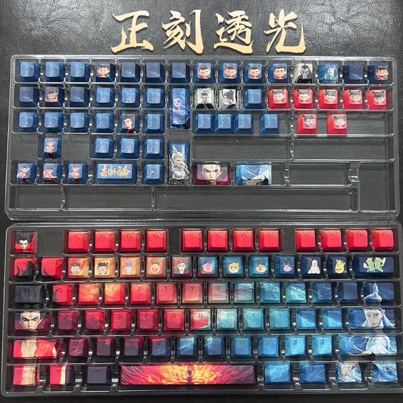 Keycap Tema Ne Zha 2 Personalisasi Kustom Desain Asli Tutup Kunci Titik Resin Keycap Transparan Anime Kartun Lucu untuk Gaming