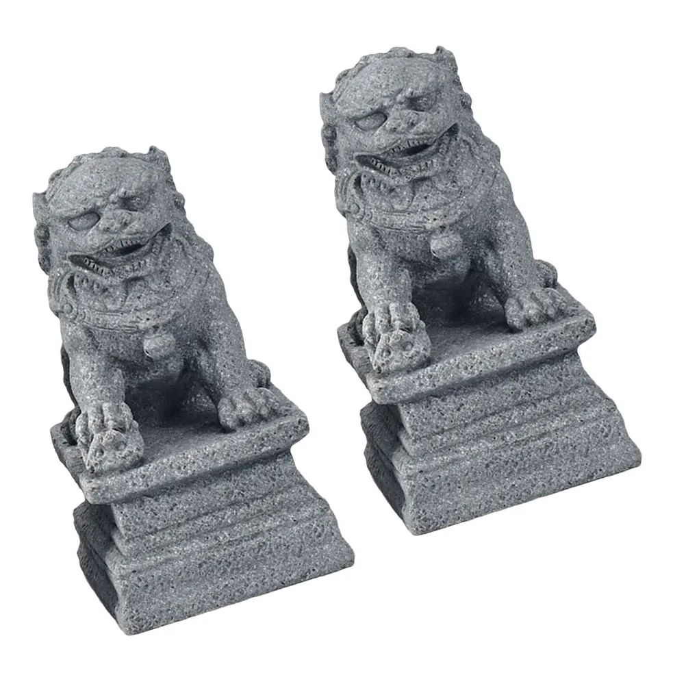 

2 Pcs North Decorations Mini Retro Sandstone Adornments for Garden Lawn Home Desktop Ornament Set Statues