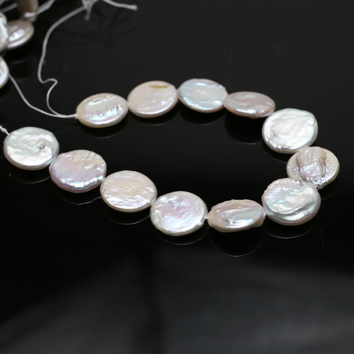 

15x15mm AAA 18cm Natural Freshwater White Round Baroque Pearl Bead Jewelry Gift Make DIY Necklace Bracelet Accessories Wedding