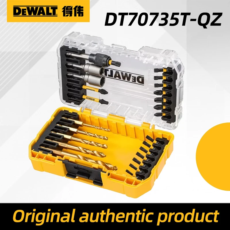 

DEWALT Attachment 25-Piece Impact Resistant Screwdriver Bit and Twist Drill Bit Set DT70735T