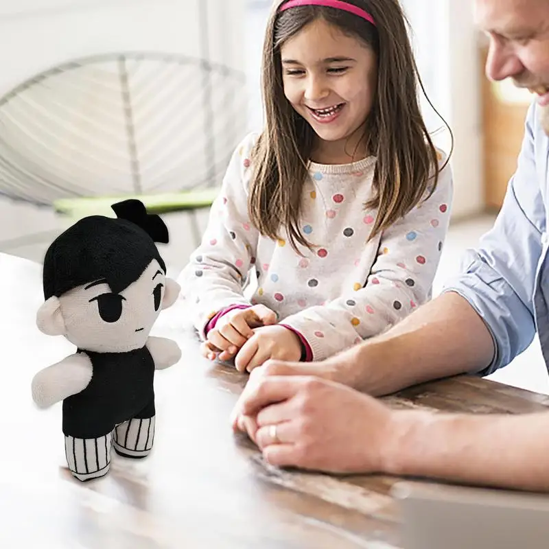 Sunny Plush Toy Cute Omori Stuffed Doll Black Hair Figure Stuffed Cartoon Action Figure Good Elasticity With 3D Visual Effects