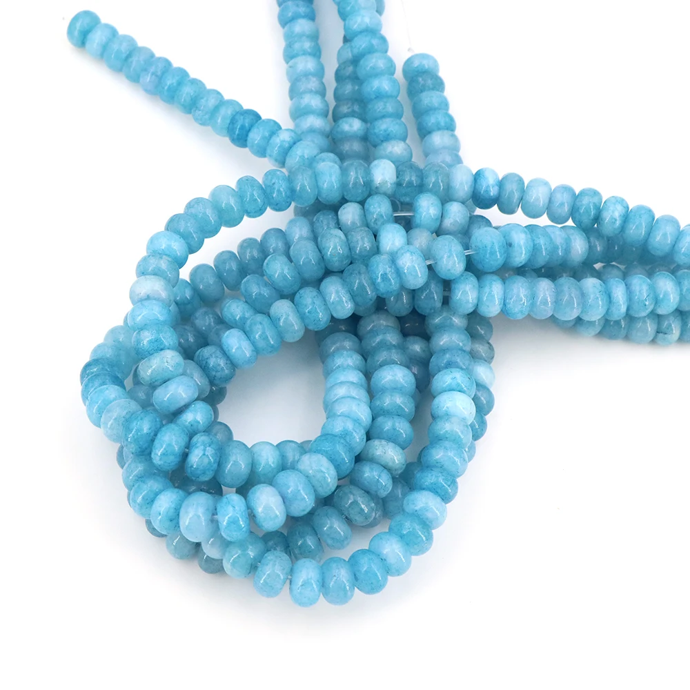 

5X8mm Natural Stone Abacus Shape Beads Aquamarine Tiger Eye Healing Crystal Gem for Jewelry Making DIY Bracelet Accessories Gift