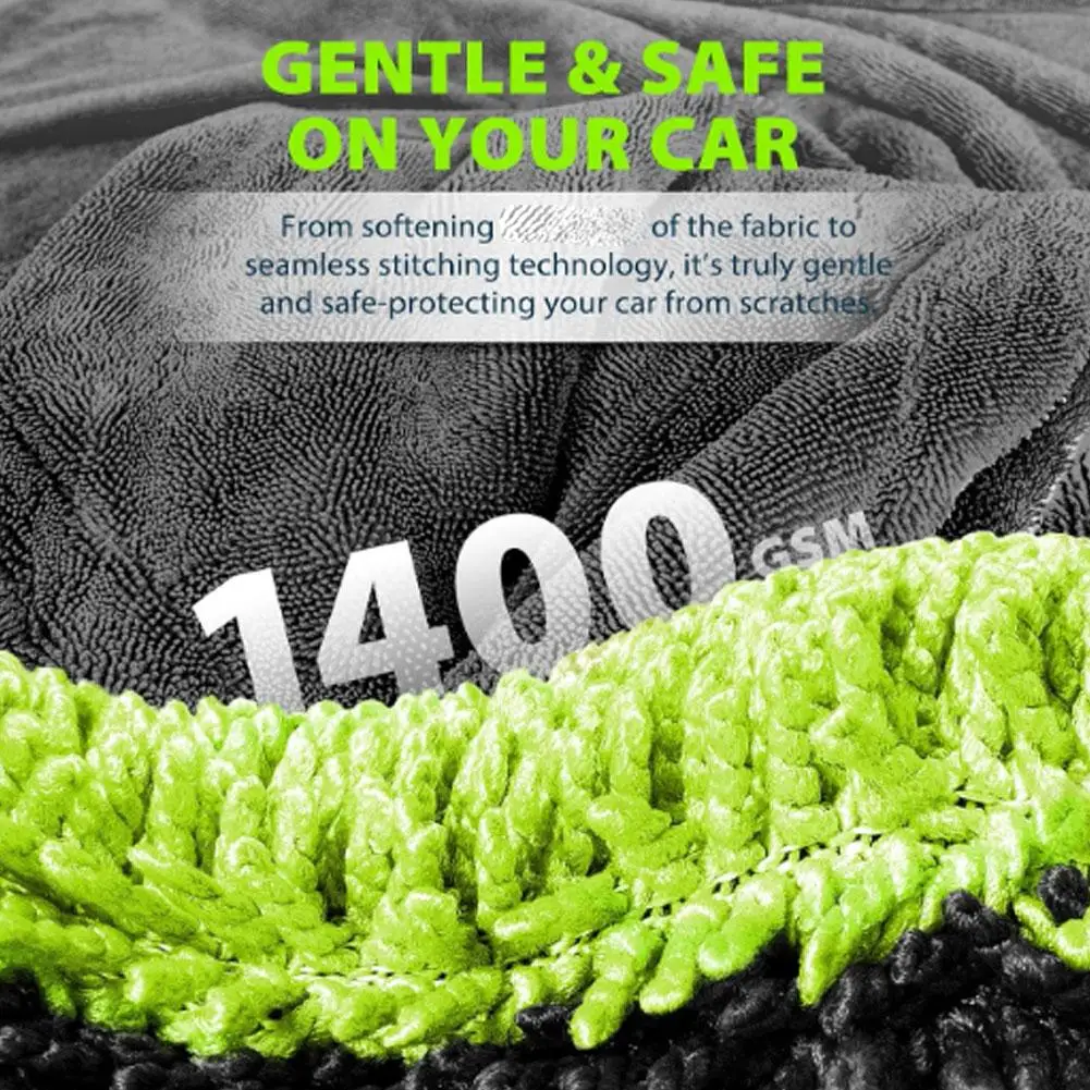 SUV Truck Drying Towel Double-Sided Microfiber, Twisted Yarn Technology, High Absorbency And Scratch-Resistant