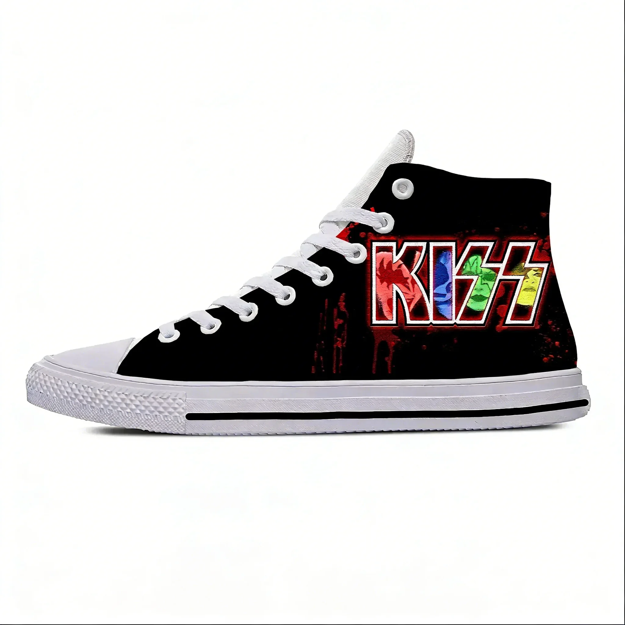 

Heavy Metal Rock Band Kiss Music Fashion Funny Casual Cloth Shoes High Top Lightweight Breathable 3D Print Men Women Sneakers