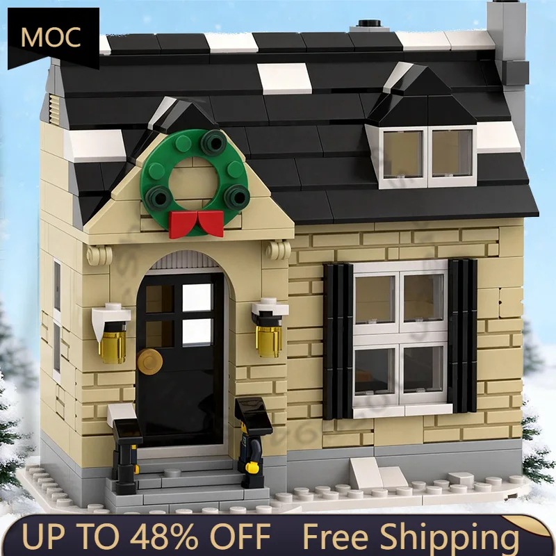 377 PCS City Engineering W09 - Winter House 2 MOC Aanpasbare modulaire bouwsteentechnologie Educatief doe-het-zelf vakantiespeelgoedcadeaus