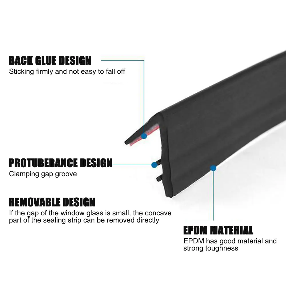 2m 1m 자동차 창 씰 스트립 자동 고무 사이드 윈도우 필러 V 모양 씰링 스트립 자동차 창 리프트 용 소음 방지