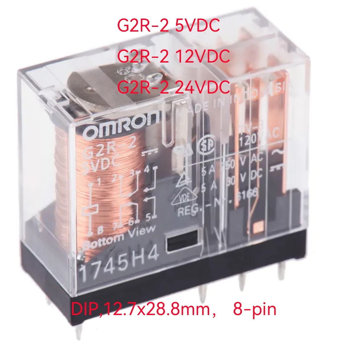 5PCS original G2R-2 5VDC G2R-2 12VDC G2R-2 24VDC DC5 DC12 DC24 5V 12V 24V RELAY GEN PURPOSSE DPDT 8-pin 5A 2 open 2 closed DIP