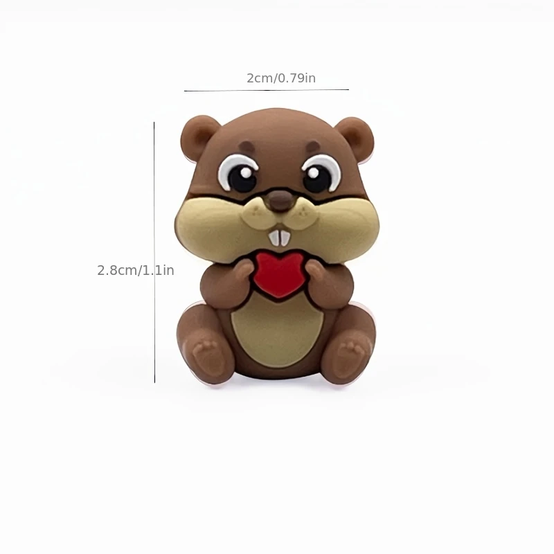 3 قطعة موضوع البؤري السيليكون ثلاثية الأبعاد السنجاب فاصل شخصية الخرز لصنع المجوهرات لتقوم بها بنفسك الإبداعية خاصة مطرز أقلام الديكورات المفاتيح #6