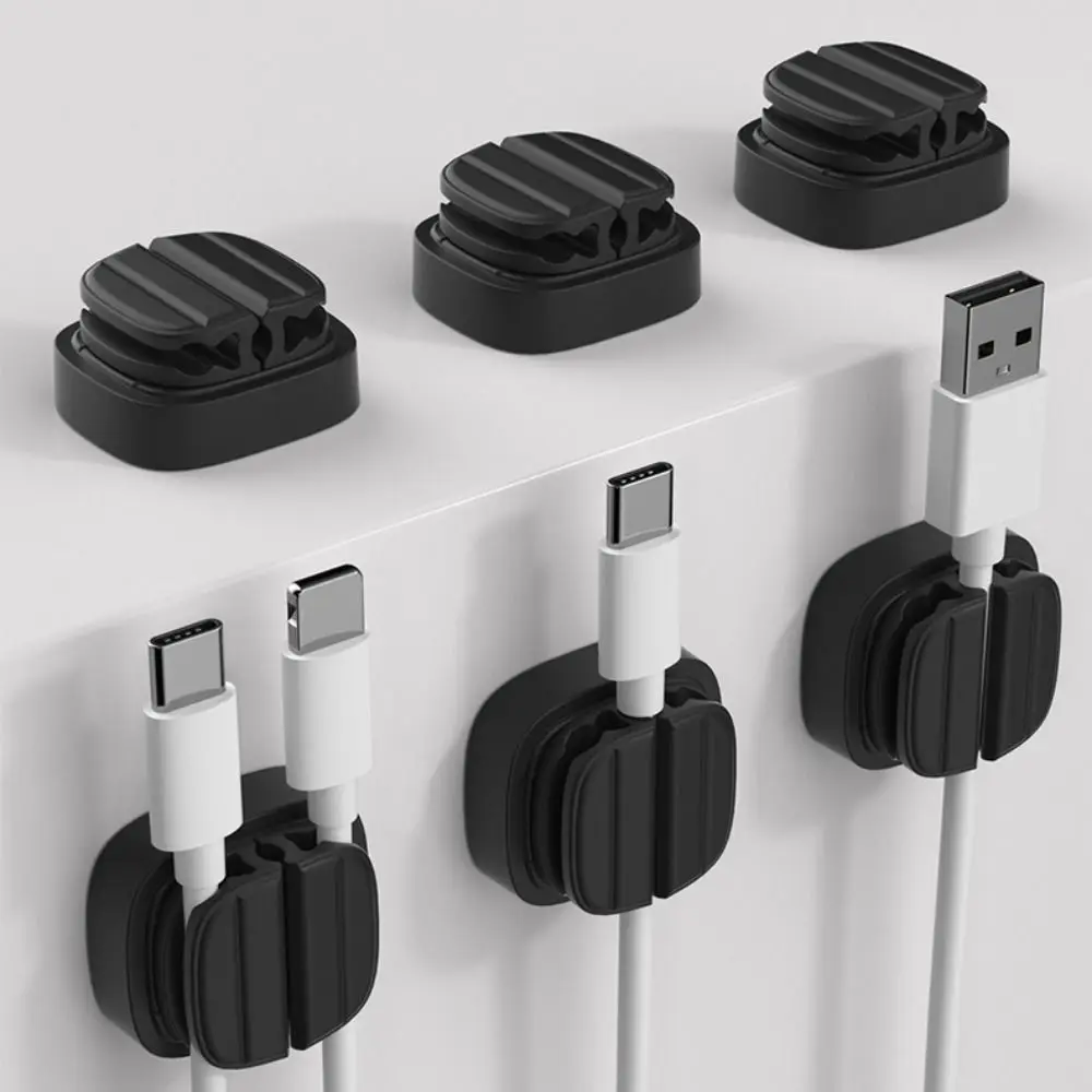 Organizador de Cables autoadhesivo multifuncional, 1/3 piezas, 3 ranuras, soporte para cables de escritorio, gestión ordenada, enrollador de cables de datos USB