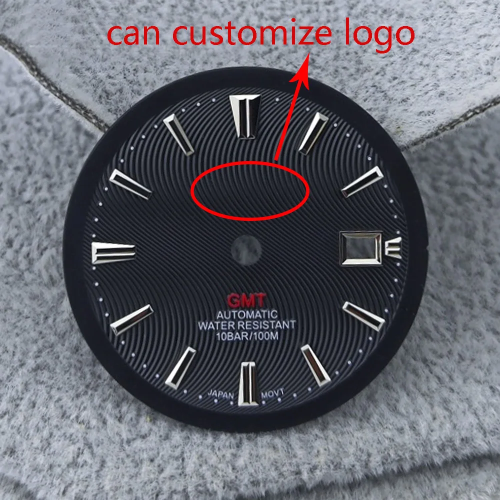 33.5 مللي متر NH34 الطلب الأخضر الأزرق الأصفر تموج الماء GMT الطلب NH34 مناسبة لليابان NH34 ساعة يد تعمل بالحركة الأوتوماتيكية الملحقات