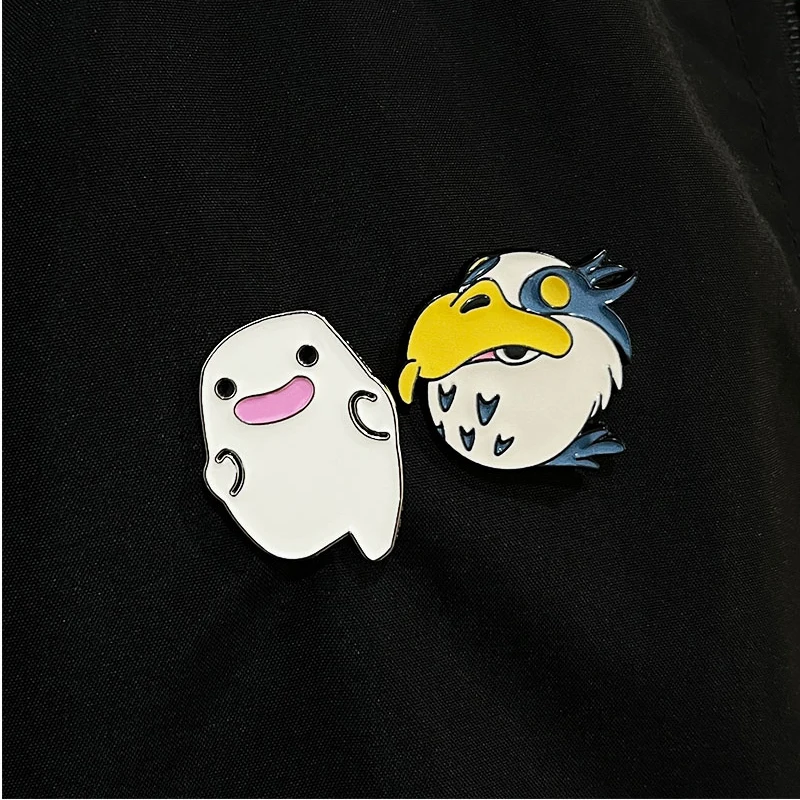 New Anime Heron spille Cute Cartoon Ghost Pins accessori per abbigliamento per feste collezione di fan amici regali di compleanno