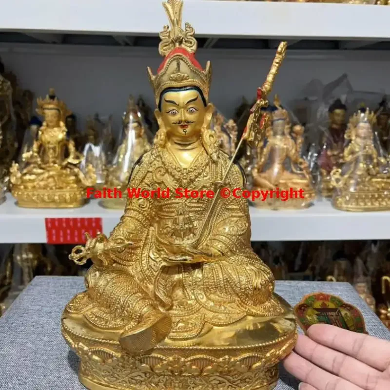 Special offer large gilding Tibet Buddhism temple Padmasambhava master Guru Rinpoche Buddha statue HOME protection worship