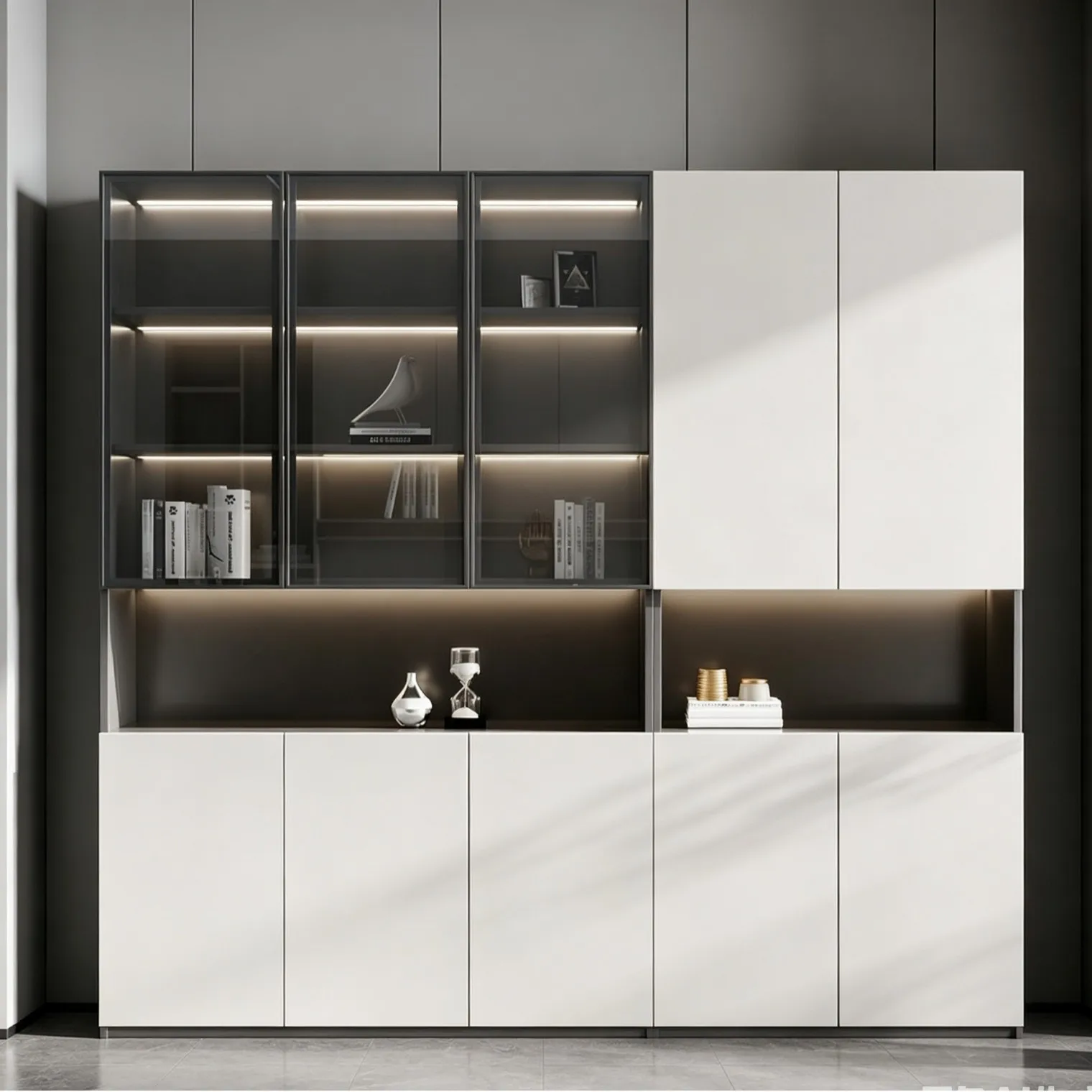 Office file cabinet modern simple white data storage cabinet boss table background large capacity file cabinet