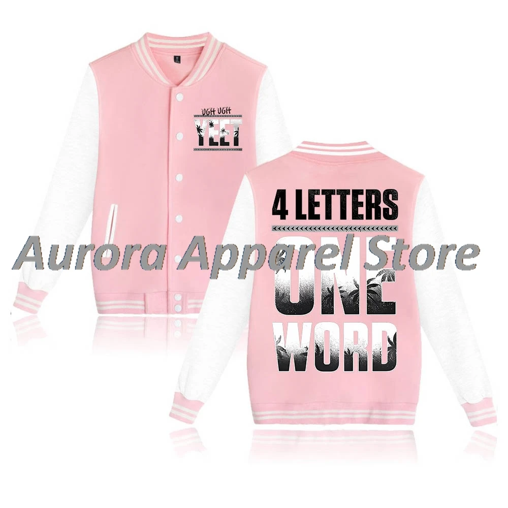 سترة بيسبول Jey Uso بأربعة حروف كلمة واحدة Merch سترة بيسبول للنساء والرجال بلوزات عصرية بأكمام طويلة
