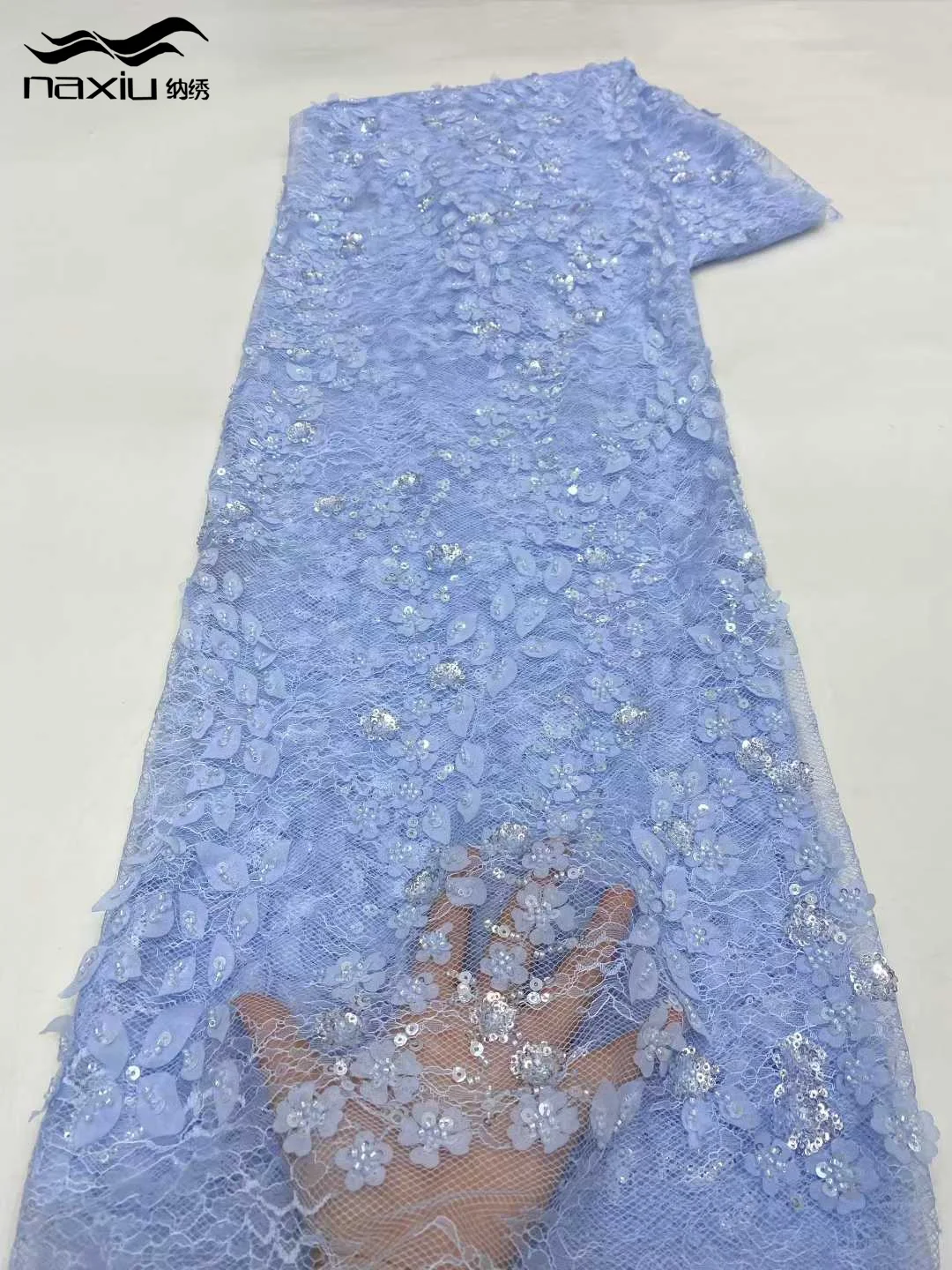 

Madison French Soft Sequins Net Lace Fabric High Quality African Beaded Lace Nigerian Embroidery Lace Fabric For Wedding Party