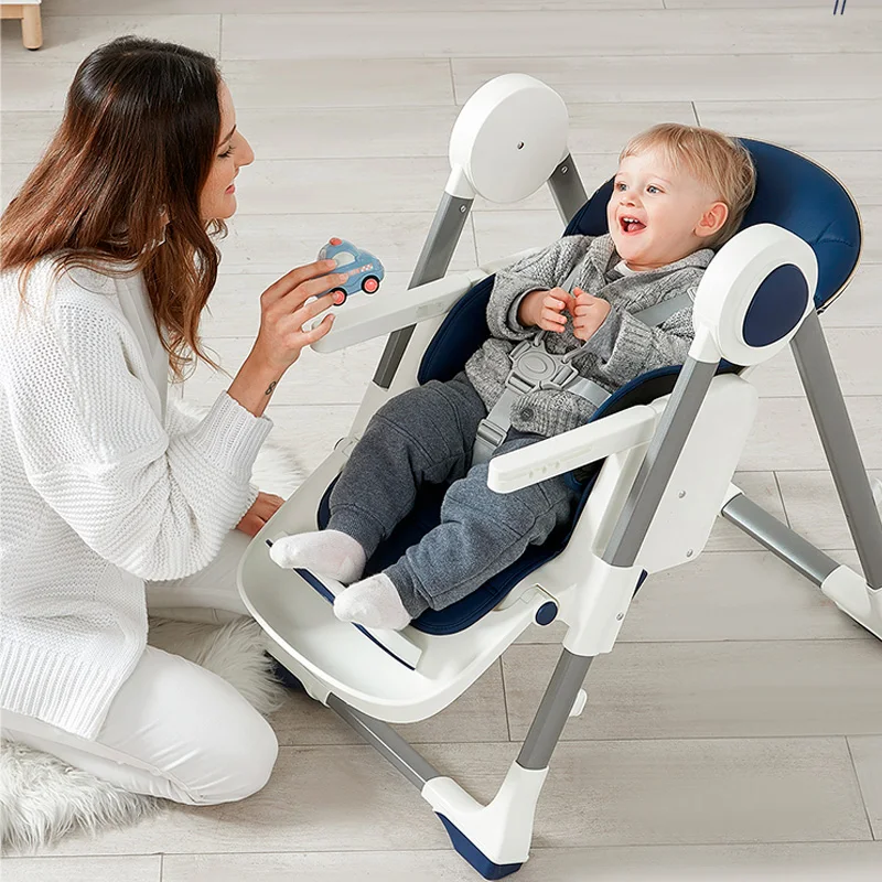 Cadeira alta dobrável portátil para alimentação do bebê, Cadeira de jantar ajustável, Cadeira multifuncional Baby Kids