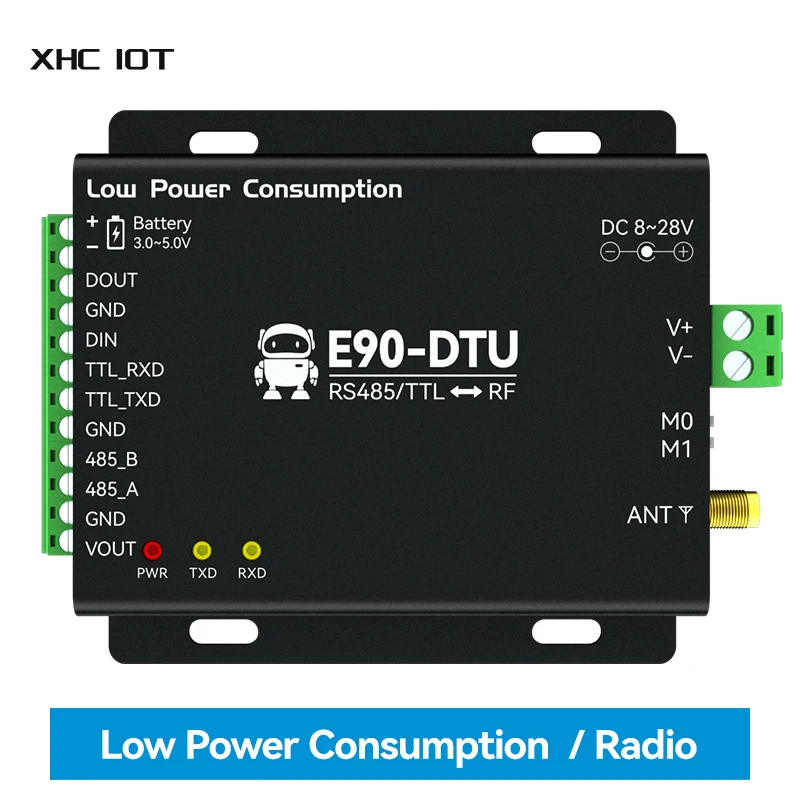 Draadloze digitale transmissieradio XHCIOT E90-DTU (400SL30L) RS485/TTL Laag vermogen Modbus Slave Polling LoRa-radio 30dBm 10km