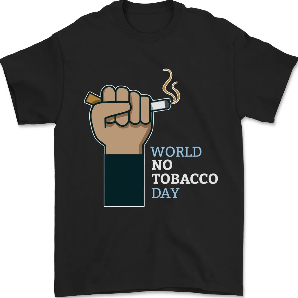 

Мужская футболка World No Tobacco Day против курения, футболка с принтом на общественную тематику, повседневная летняя мужская футболка с круглым вырезом и коротким рукавом