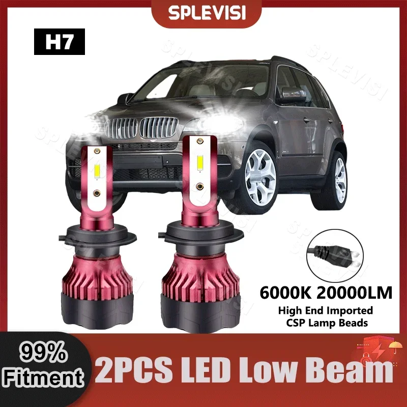 

Plug And Play H7 LED Headlight Low Beam Bulbs Kit For BMW X5 E70 2007 2008 2009 2010 2011 2012 2013 9V-36V Car Low Light Bulbs