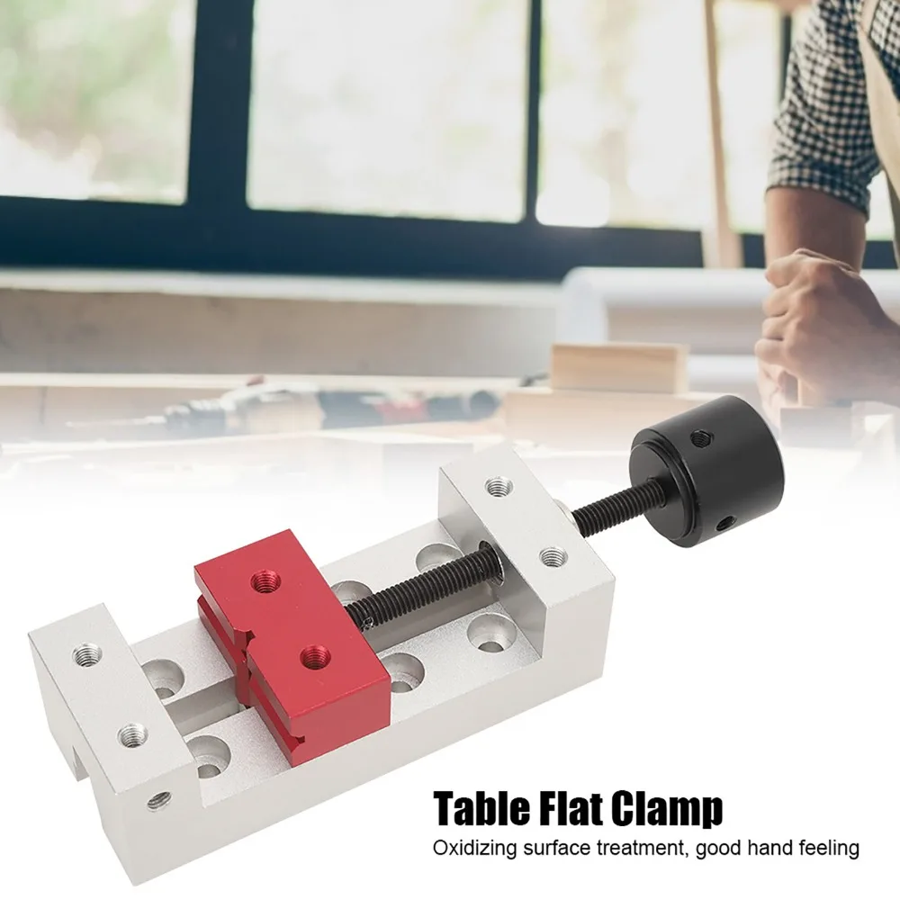 50mm Mini Drill Press Bench Vice CNC Machined Flat Clamp Flat Bench Vise Aluminum for DIY Engraving Machine