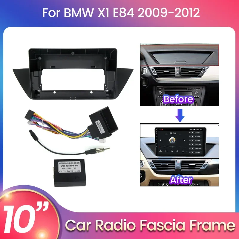 

9 Inch Car Audio Face Plate Adapter for BMW X1 E84 2009 - 2012 Android Radio Bezel Faceplate Panel Dask Kit Fascia Frame Line