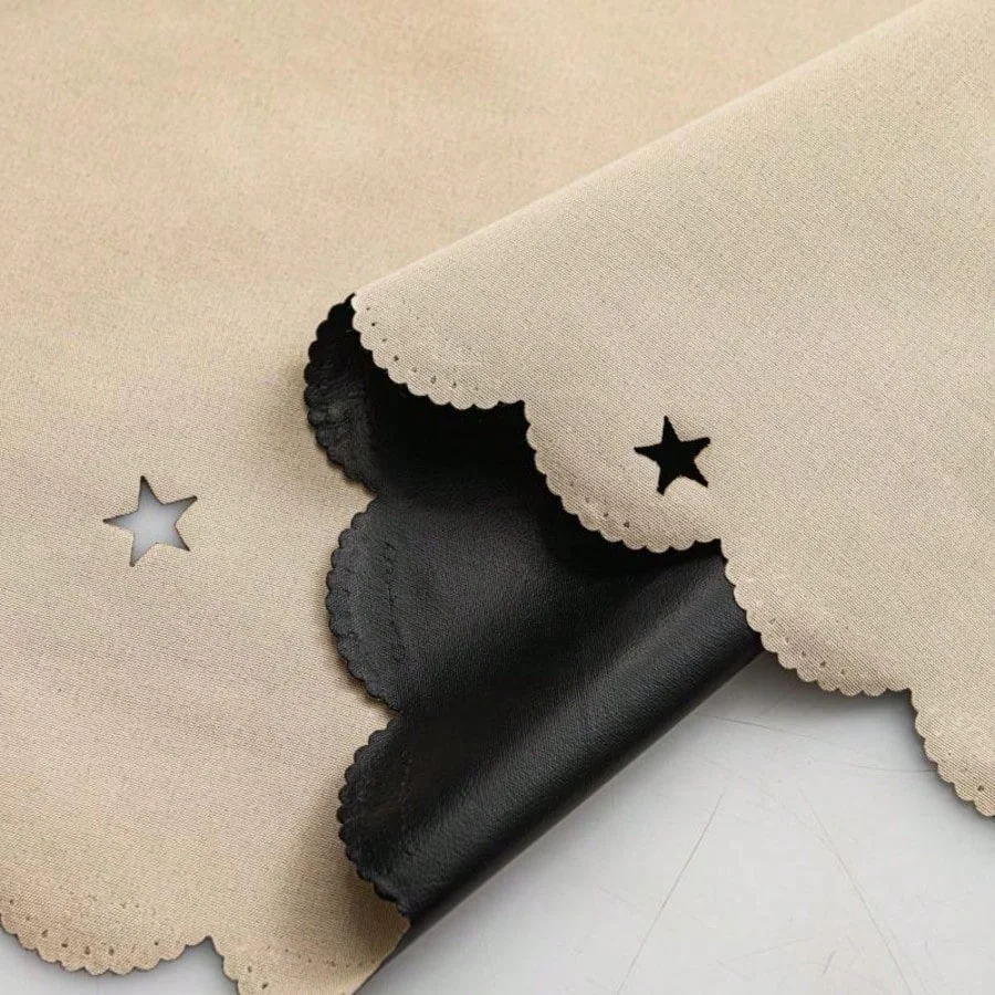 Double Layer Curtain,Black Back ,Hollow Star ,Livingroom Curtain, Bedroom Curtain, Curtain Panels, Hollow Out Curtain Privacy Protect Integrated Sheer Blackout Window Cover, Grommet Style