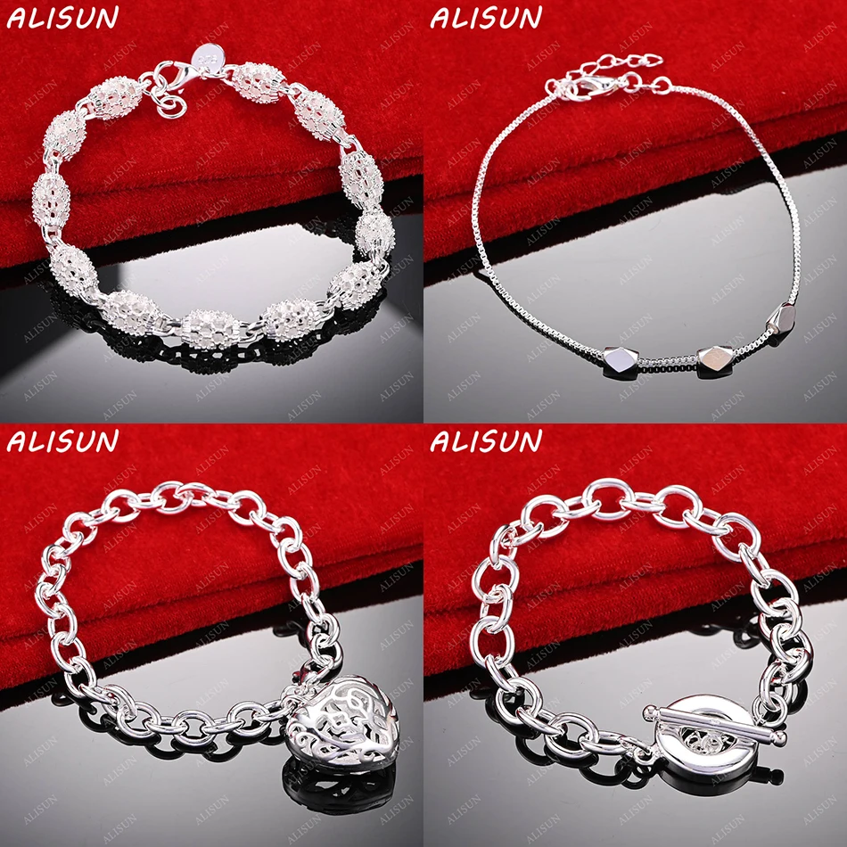 

ALISUN 925 Sterling Silver Design Geometric Bracelets For Women Men Charm Trend Birthday Gifts Fashion Party Fine Jewelry