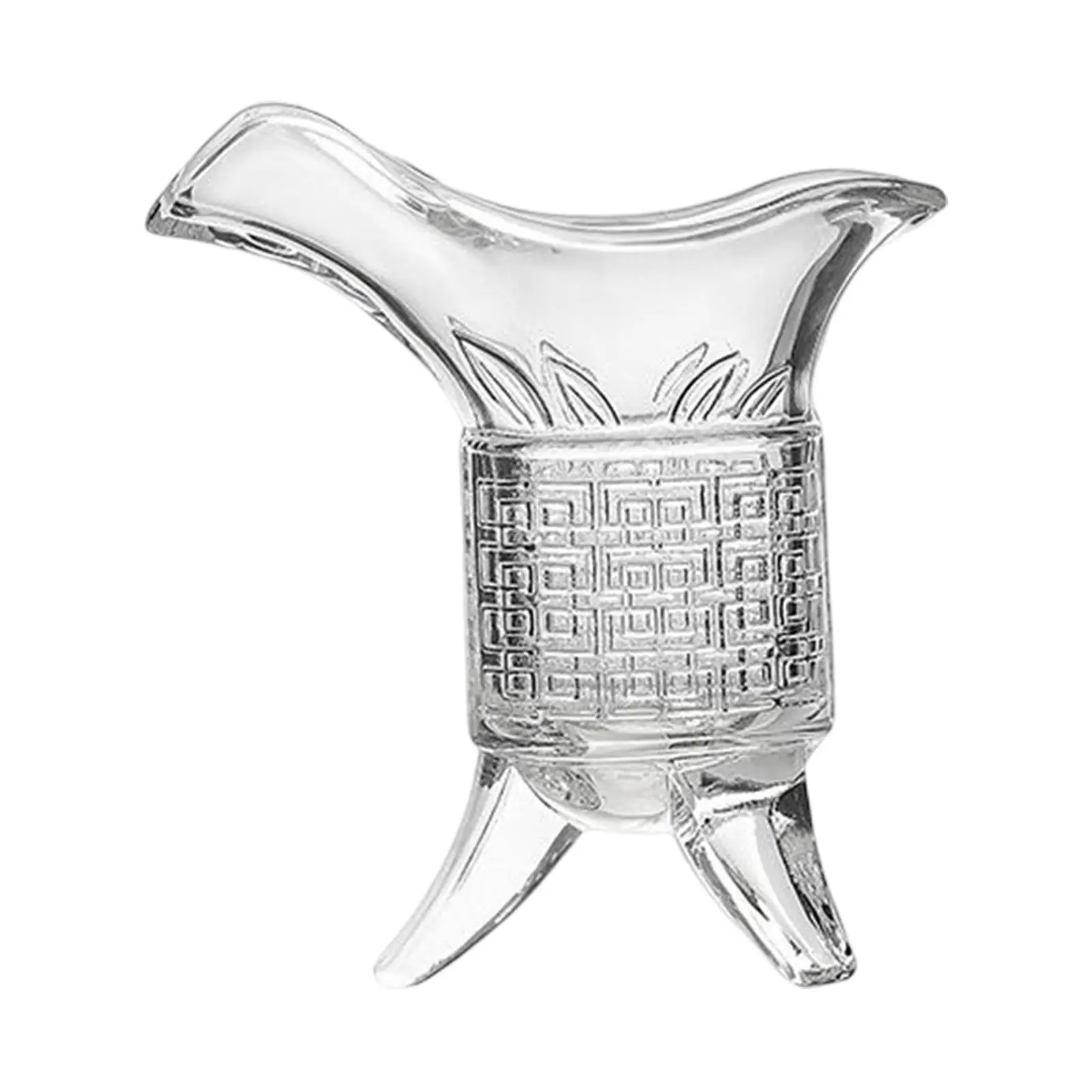 Glass Cup Dispenser Chinese Style Archaize Jue Triple Foots Wine Tripod Cup