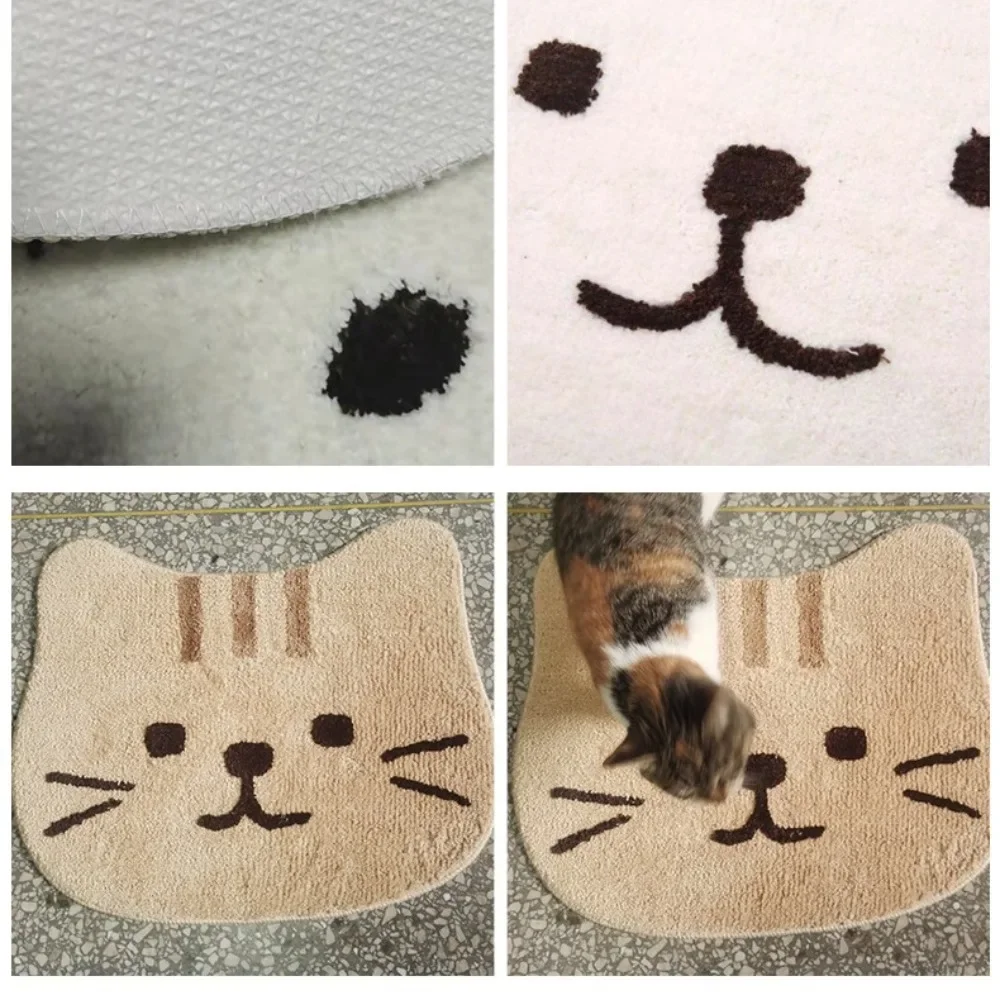 Cat Head Floor Mat Door Mat Entrance Door Mat Bathroom Non Slip Carpet Mat Creative Animal Door Carpet Mat